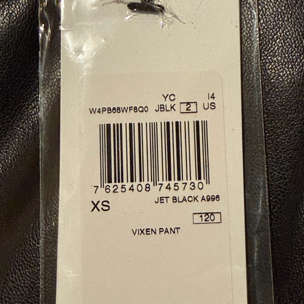 Guess Women's Jet Black Faux Leather  Vixen Pants Size XS NWT‎ - Picture 3 of 10